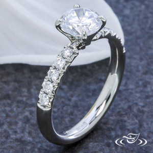 Platinum French Set Engagement Ring