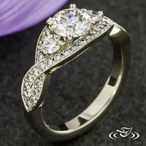 Infinity Twist Three Stone Engagement Ring