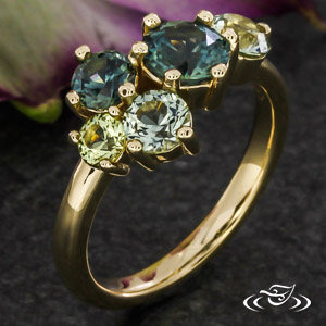 Montana Sapphire Cluster Ring