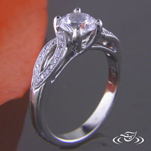 Platinum antique style four prong mounting