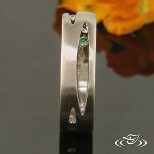 Simple 14k Palladium Carved 6MM Band
