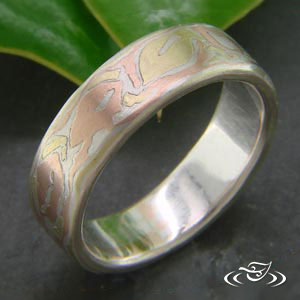 Etched Mokume Gane Band