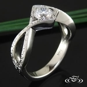 Custom Criss-Cross Engagement Ring 