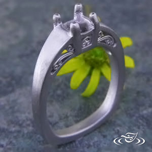 950 Palladium Four Prong Mounting with Filigree