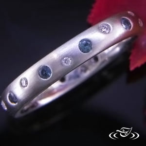 4mm Band with Alexandrite and Diamonds