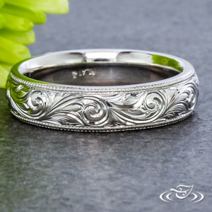 Hand Engraved Wedding Rings Green Lake Jewelry Works