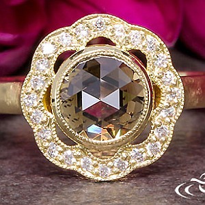 rustic freeform halo ring c