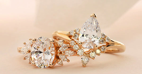 Cluster diamond Engagement Rings
