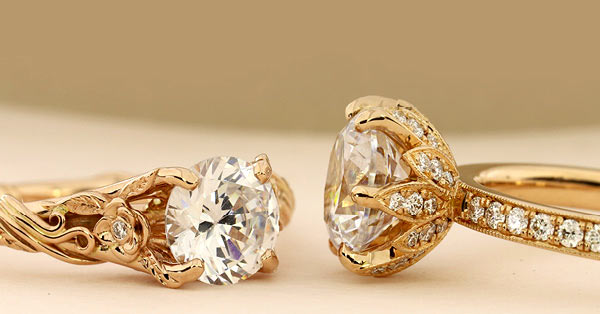 Floral style Engagement Rings