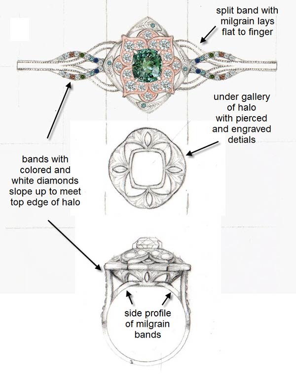 Custom Ring Design Deposit Matched Set