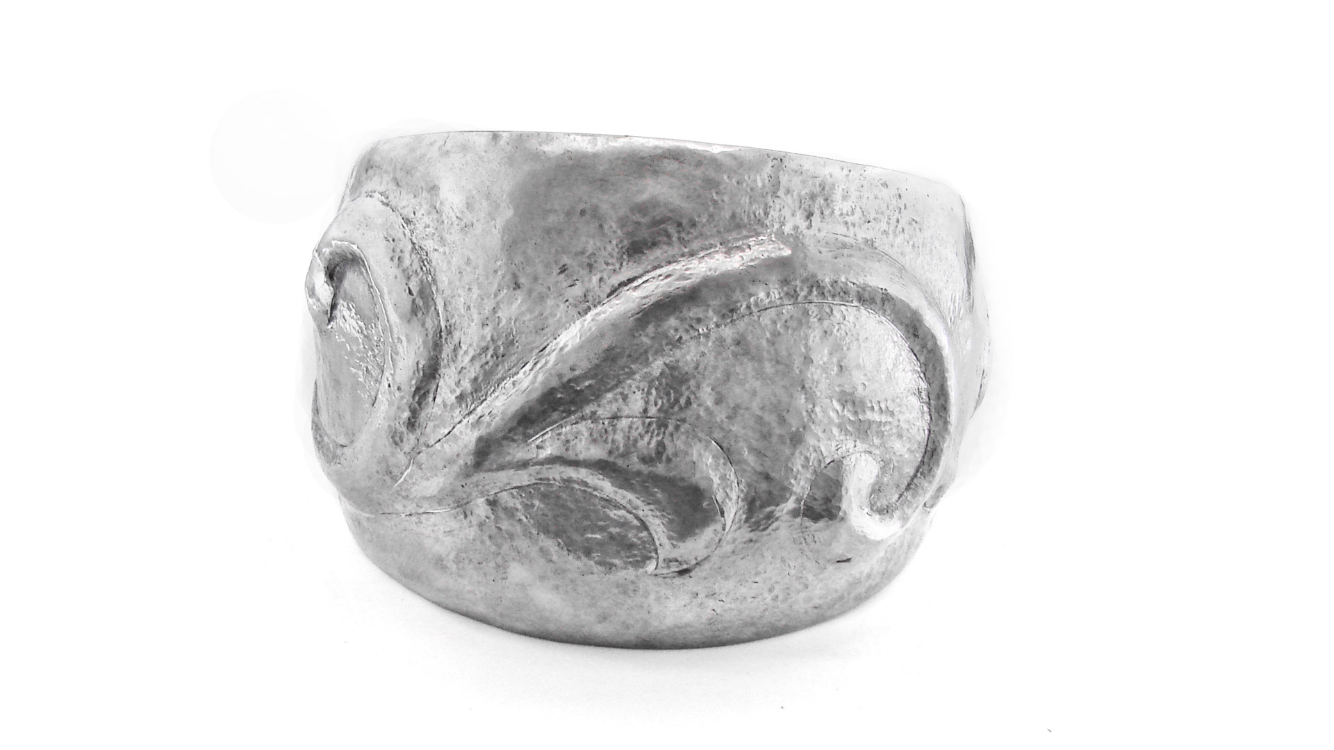 Hand forged Palladium cuff by Celeste Tracy