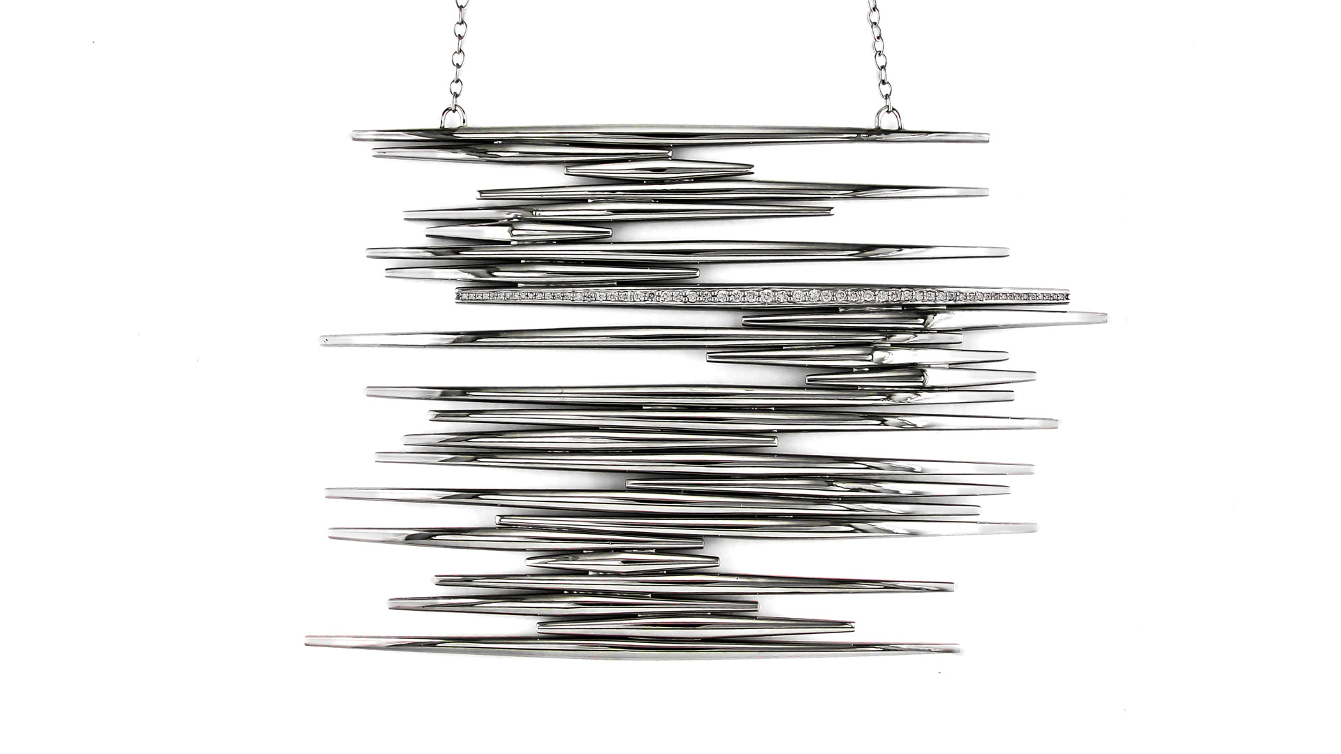 Paddadium channel necklace by Adrienne Krieger