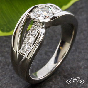 Diamond And Platinum Wrap Engagement Ring