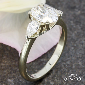 Oval Three Stone Engagement Ring