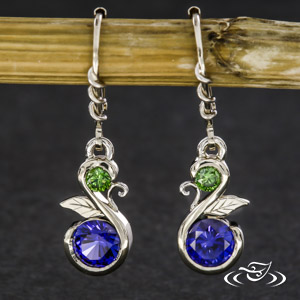 Swirling Vine And Leaf Earrings