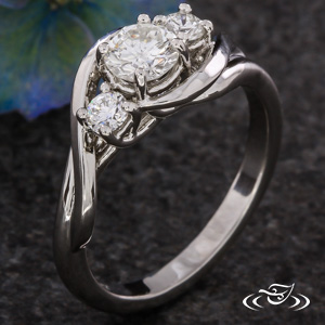 Three Stone Twist Engagement Ring