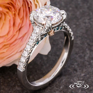 Plat Hummingbird Engagement Ring With 1.53Ct BR Lab Diamond