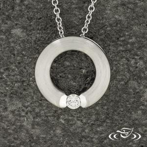 Contemporary Circle Diamond Pendant
