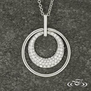 Double Circle Pendant With Diamonds