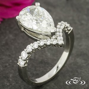 Custom Platinum Pear-Cut Diamond Ring