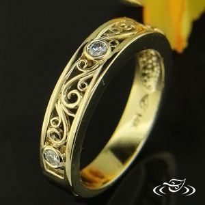 Antique Style Hand Filigree Band