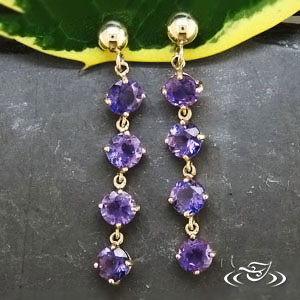 Amethyst 14K Yellow Gold Earrings 