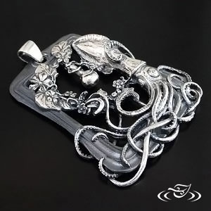 Creat 2 Squid Pendants In SS For Stock With LOS Finisha Whimsical Combination Of Cephalopods And Gourds