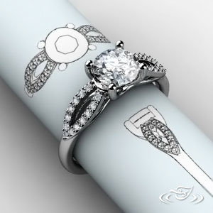 Criss-Cross Diamond Accent Engagement Ring