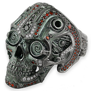 Steampunk Skull Ring From The Inkmetal Paladio Collection