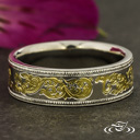 Gold Inlay Band With Engraving