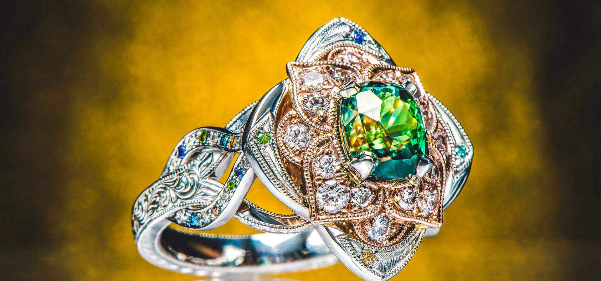 Unique Moissanite Engagement Rings, Upside-down Engagement Ring